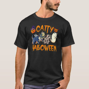 Camiseta Gato malvado de Halloween Ropa de gato fantasma de