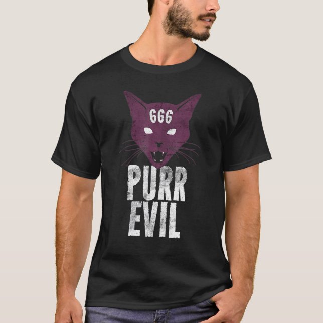 Camiseta Gato Malvado Ronronea Para Gato (Anverso)