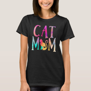 Camiseta Gato Mamá Agua Color Graciosa Dueña De Gato Mujere