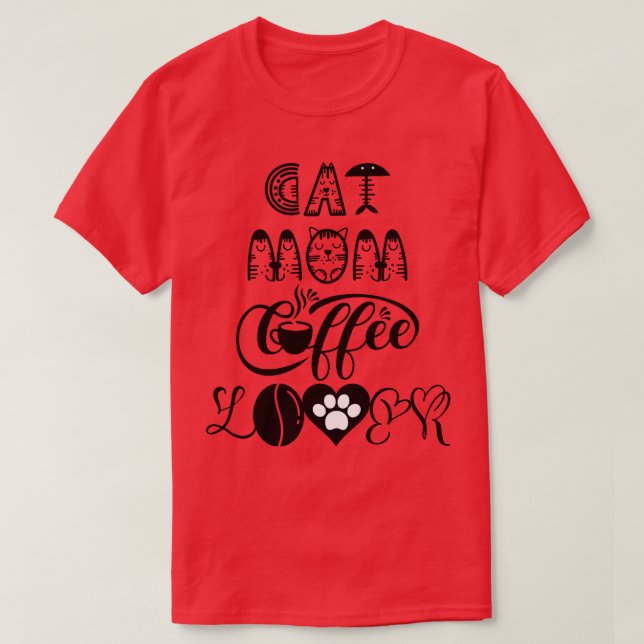 Camiseta Gato mamá amante del café Diseño de gato 15 (Diseño del anverso)