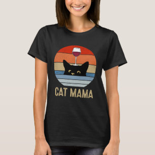 Camiseta Gato Mama Antiguo Estilo Ochentas Retro Copa de Vi