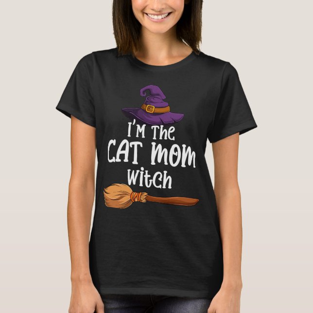 Camiseta Gato Mamá Bruja Graciosa Gorra de disfraces de Hal (Anverso)