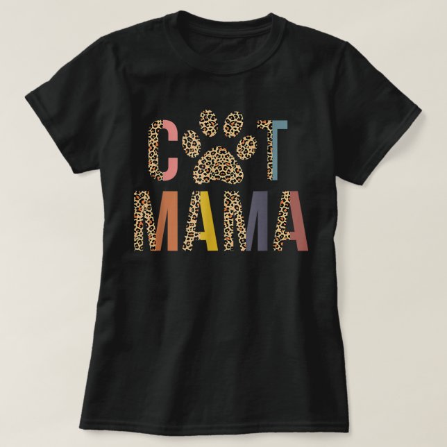Camiseta Gato Mamá leopardo Mascotas Gato Gato Gato Gato Ga (Diseño del anverso)