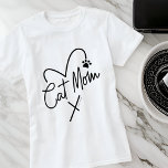 Camiseta Gato Mamá moderna y lúdica tipografía y corazón<br><div class="desc">Este diseño sencillo y clásico se compone de una tipografía de escritura divertida y lúdica</div>