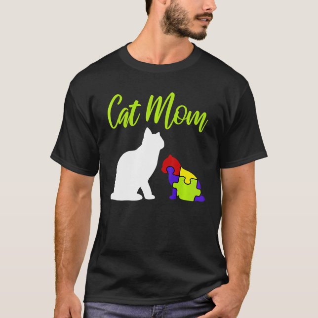 Camiseta Gato Mamá Orgullosa Madre Asperger Asd Autistic (Anverso)