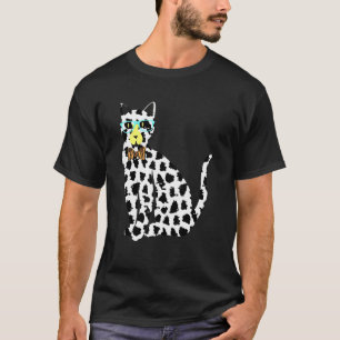 Camiseta Gato Manchado Con Gafas De Sol Hombre Elegante Gat