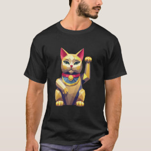 Camiseta Gato Maneki Neko Afortunado Genial Amuleto Japonés
