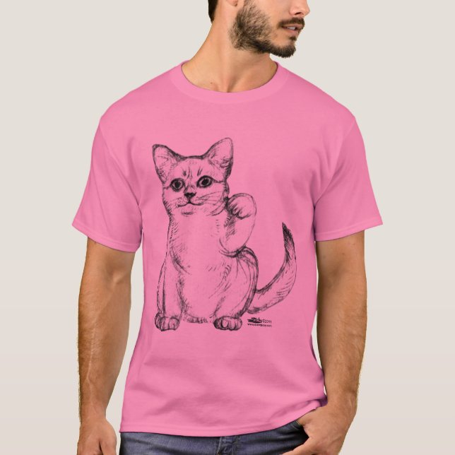 Camiseta Gato Maneki Neko Atrayendo (Anverso)