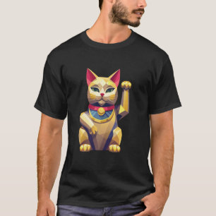 Camiseta Gato Maneki Neko Suerte Japonés Amuleto de Buena S