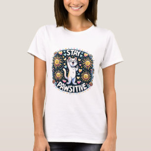 Camiseta Gato Mantén Positividad