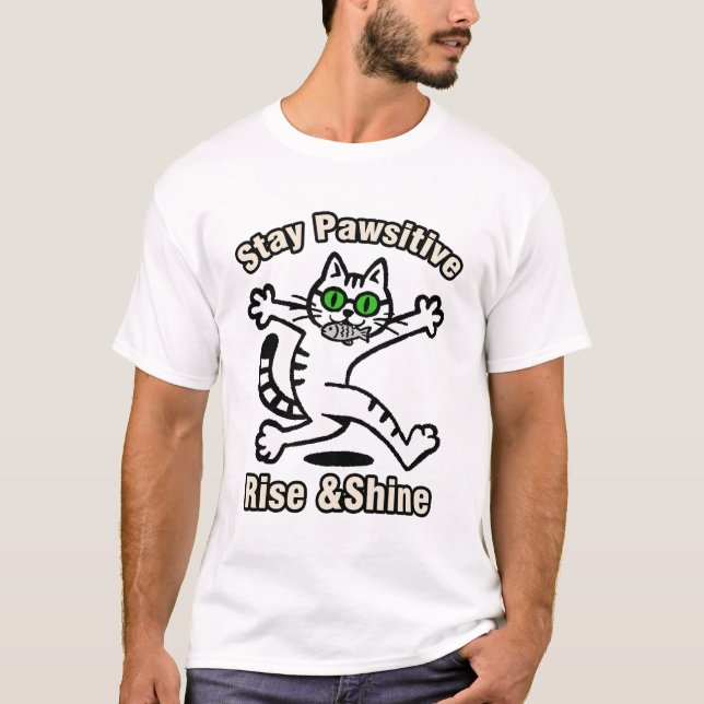 Camiseta Gato Mantén Positividad (Anverso)