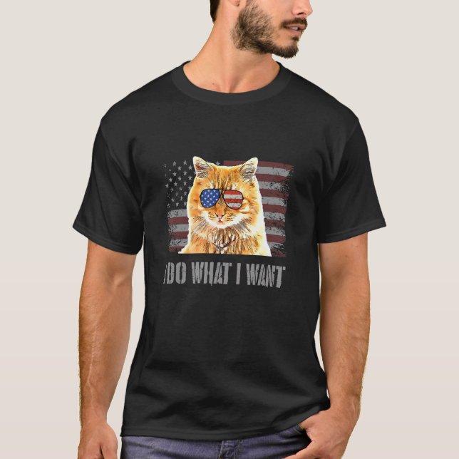 Camiseta Gato Manx Hago Lo Que Quiero Que Retro Usa Funny C (Anverso)