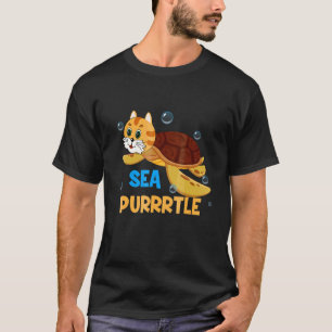 Camiseta Gato Mar Purrrtle Gato Tortuga Gatito