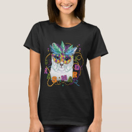 Camiseta Gato Mardi Gras, divertida Mardi Gras