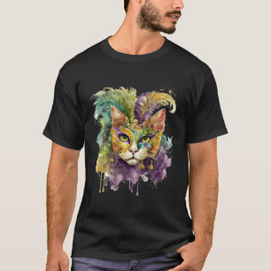 Camiseta Gato Mardi Gras Feliz Mardi Gras Carnaval Gato  Ga