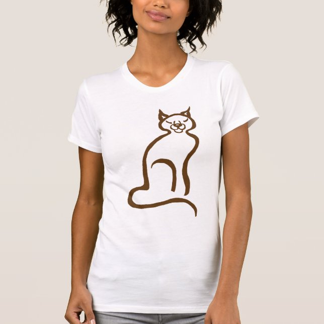 Camiseta gato marrón chocolate (Anverso)
