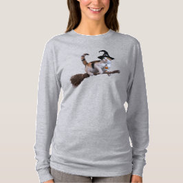 Camiseta Gato Marrón Divertido Bruja
