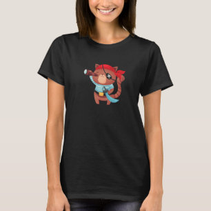 Camiseta Gato Marrón Lindo Pirata Disfraces de Gatos Hombr