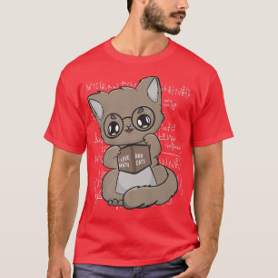 Camiseta Gato marrón que me encantan las matemáticas y los