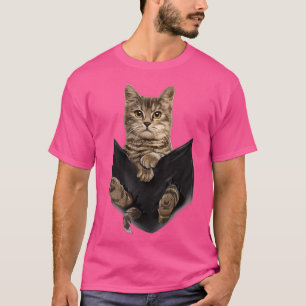 Camiseta Gato marrón sentado en bolsillos de gatos regalos