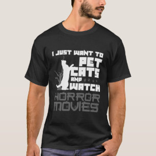 Camiseta Gato mascota amante del horror película Lover Gift