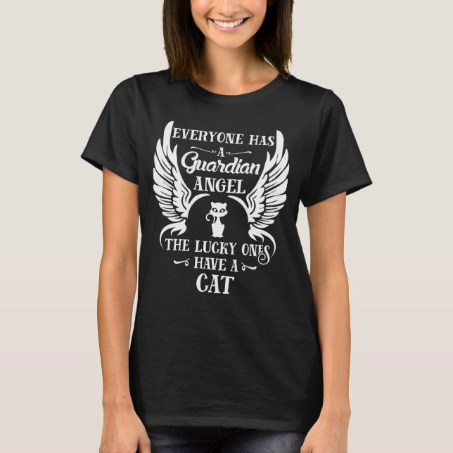 Camiseta Gato mascota ángel guardián (Anverso)