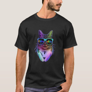 Camiseta Gato Mascota Bonitos Glasos de Verano Guay Face He
