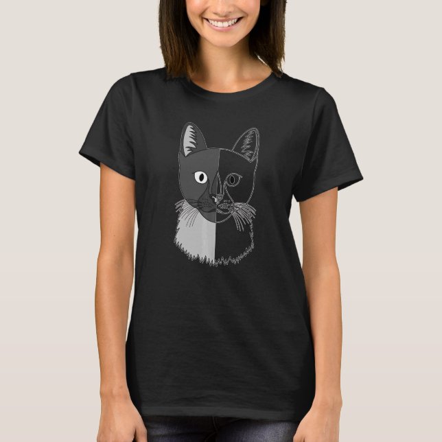 Camiseta Gato Mascota de animales Gatitos Imprima Corto Kit (Anverso)
