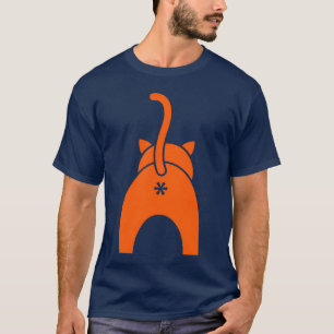 Camiseta Gato mascota divertido mostrando el culo chico