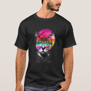 Camiseta Gato Mascota Hermoso Verano Gafas de Sol Frescas S