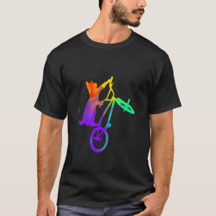 Camiseta Gato Mascota Silueta De Ciclismo Bicicleta Ciclist