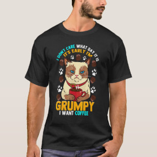 Camiseta Gato matutino gruñón antes del café matutino