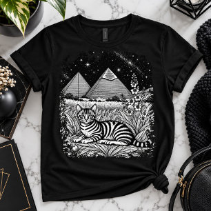 Camiseta Gato Mau Egipcio Bajo las Pirámides