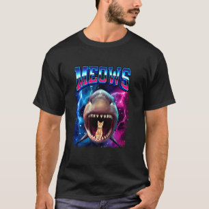 Camiseta Gato Maúlla Tiburón Boca Bootleg Tiburones Gato Di