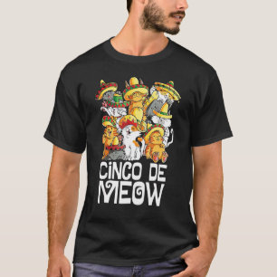 Camiseta Gato Mayo Sombrero Taco Mexicano Cinco De Mayo Cin