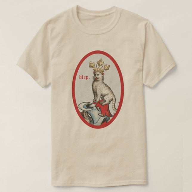 Camiseta Gato medieval "Blep" (Diseño del anverso)
