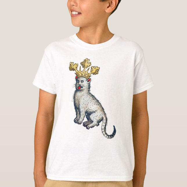 Camiseta Gato medieval coronado (Anverso)