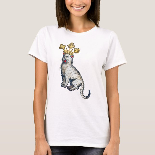 Camiseta Gato medieval coronado (Anverso)