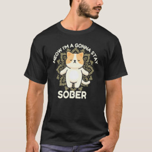 Camiseta Gato Meditando Cumpleaños de Recuperación de Aa Me