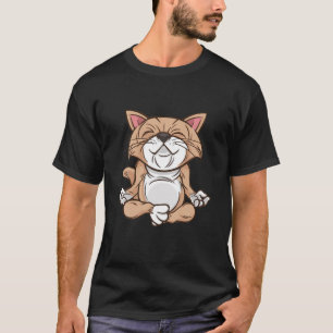 Camiseta Gato Meditando Gracioso Gato Meditación Yoga Cute