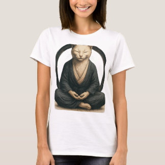 Camiseta Gato Meditando Zen – Arte de Yoga Consciente Círcu