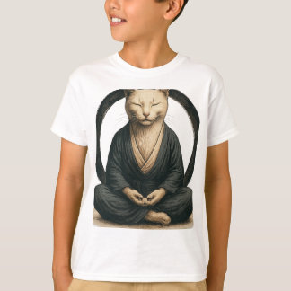 Camiseta Gato Meditando Zen – Arte de Yoga Consciente Círcu
