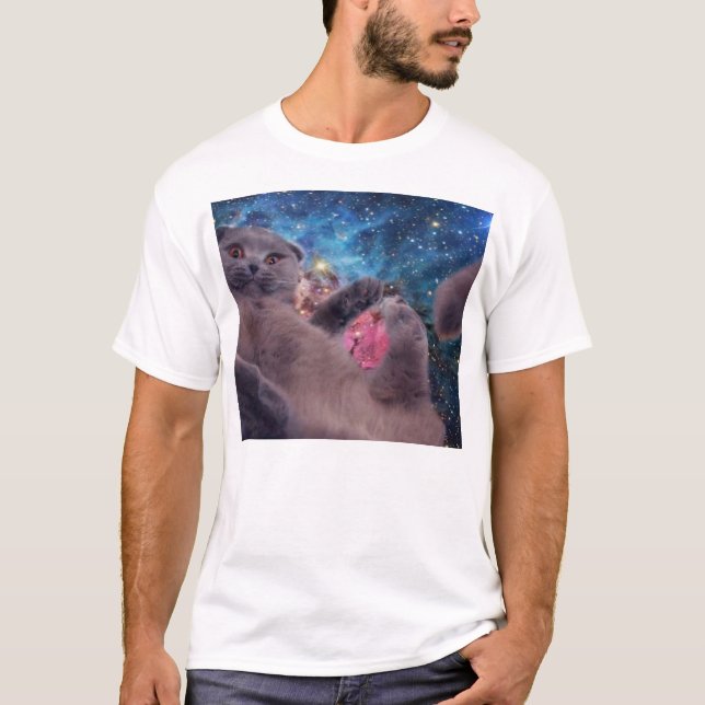 Camiseta Gato mega de Derp en espacio (Anverso)