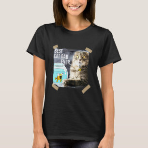 Camiseta Gato Mejor Papá Gato del Mundo Gato Comiendo Doodl