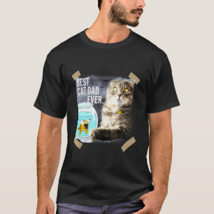 Camiseta Gato Mejor Papá Gato Jamás Gato Comiendo Doodle Pe