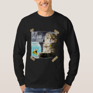 Camiseta Gato Mejor Papá Gato Nunca Gato Comer Pescado De D