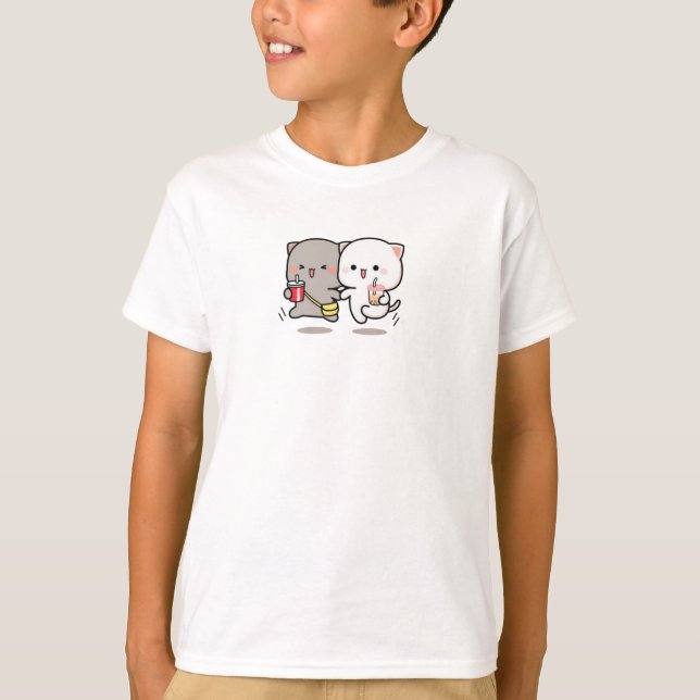Camiseta Gato melocotón y goma muchi (Anverso)