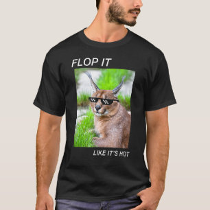 Camiseta gato meme caracal gran floppa broma humor irónico 