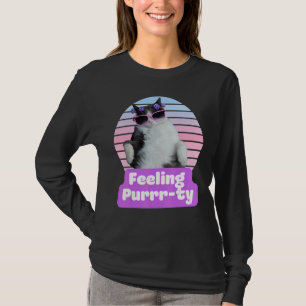 Camiseta Gato Meme Divertido Gatito Felino Sensación Purr t