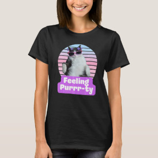Camiseta Gato Meme Divertido Gatito Felino Sensación Purr t